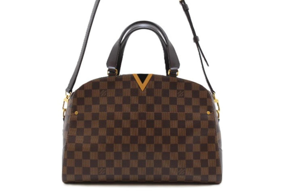 LOUIS VUITTON Kensington Bowling Damier Shoulder Bag Canvas